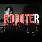 Kraftwerk performing Die Roboter during the 3D tour in Leipzig 8.12.2015